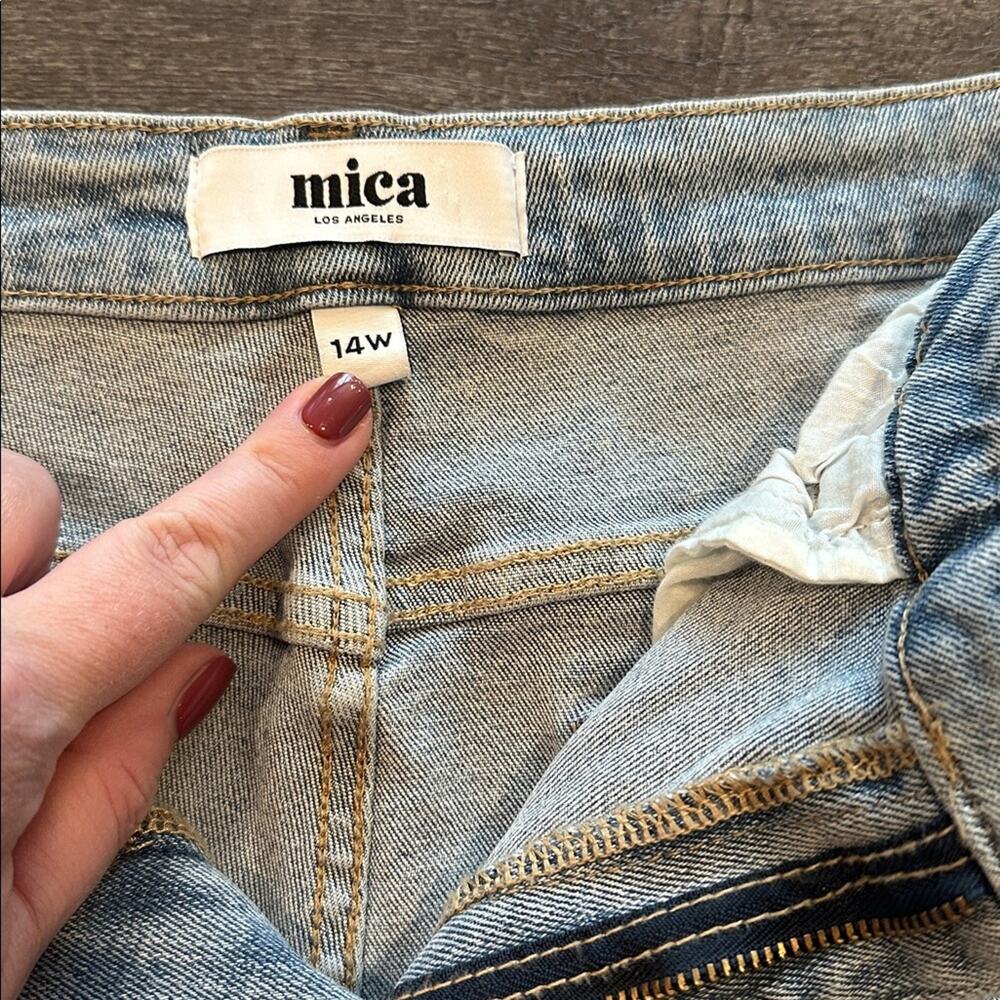 Mica 14W High-Rise Electric Blue Light Wash Denim Ankle Wide-Leg Jean‎ - Picture 4 of 10